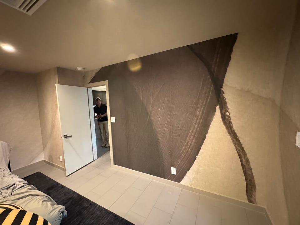 Large-scale mural in a bedroom