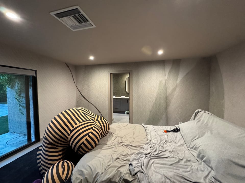 Mural wall in a bedroom