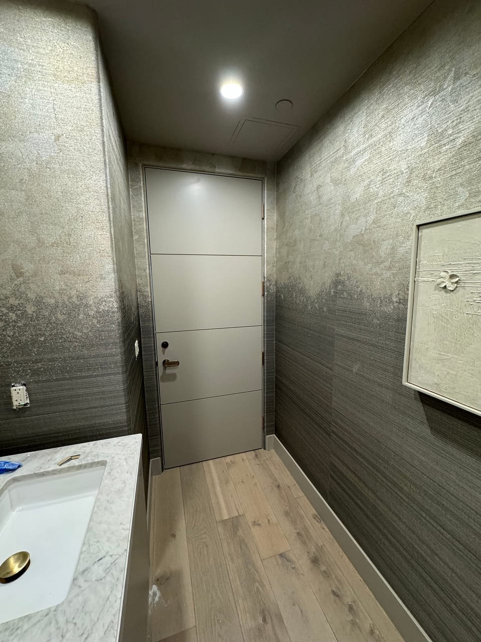 Ombre wall beside a door