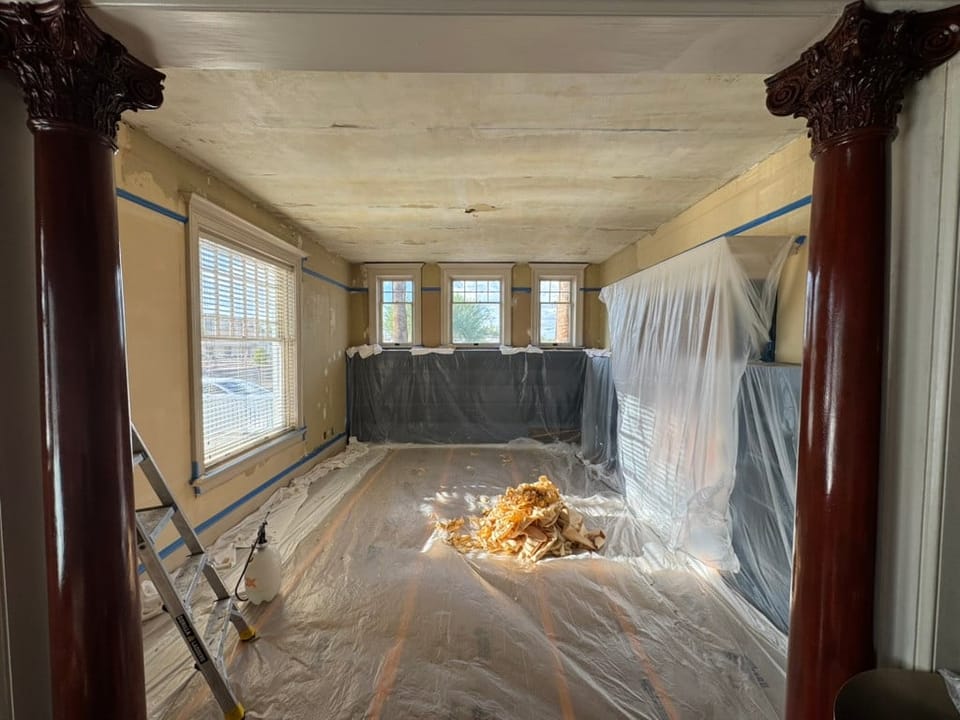 Primed walls ready for paper
