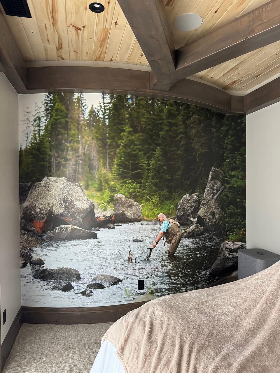 River and forest mural