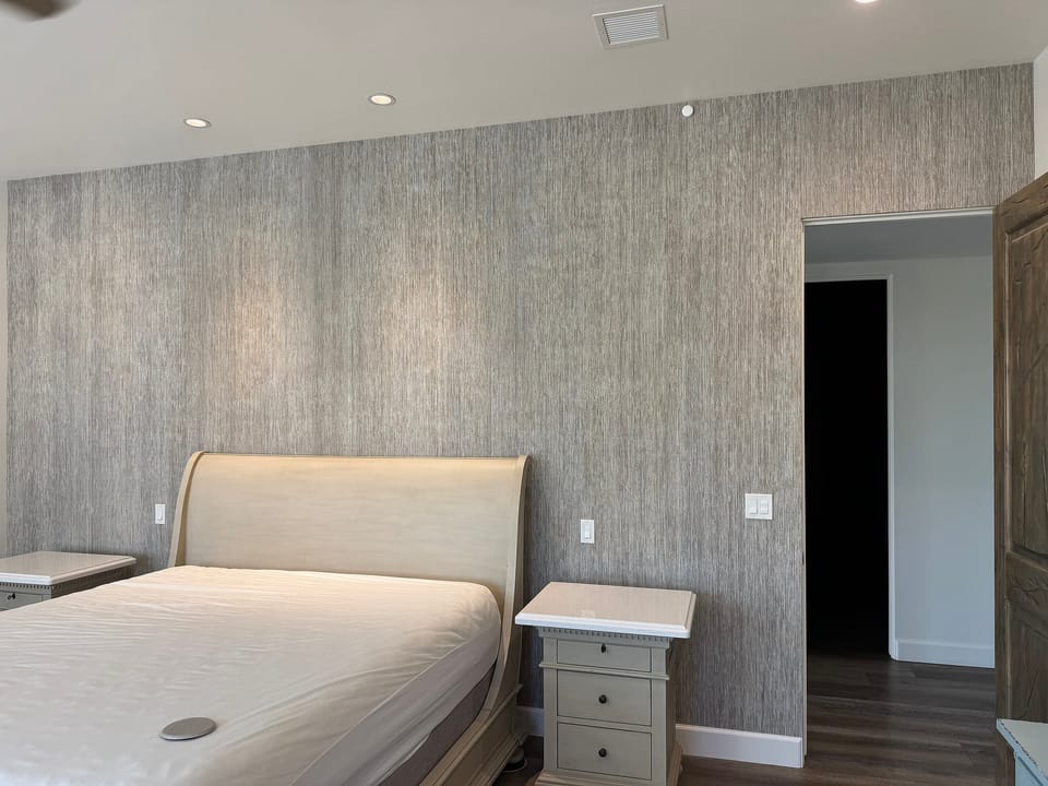 Textured paper in a bedroom