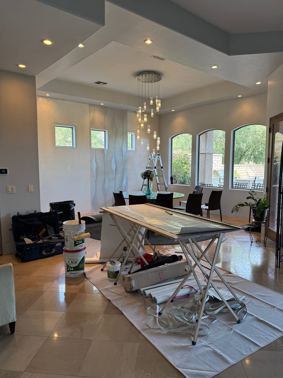 The accent wall from across the dining room