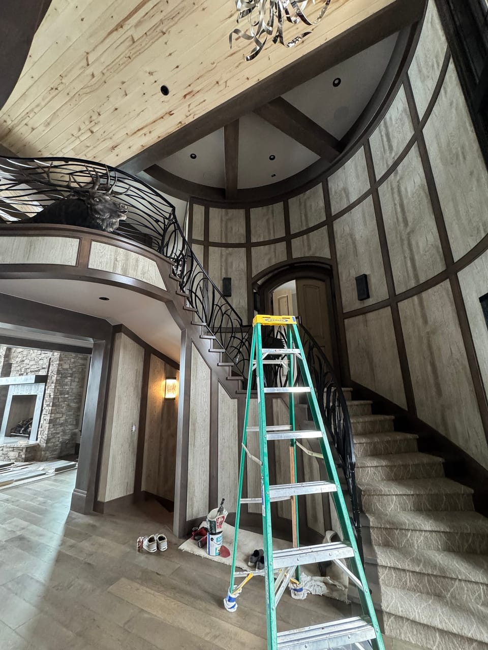 The stairwell from below