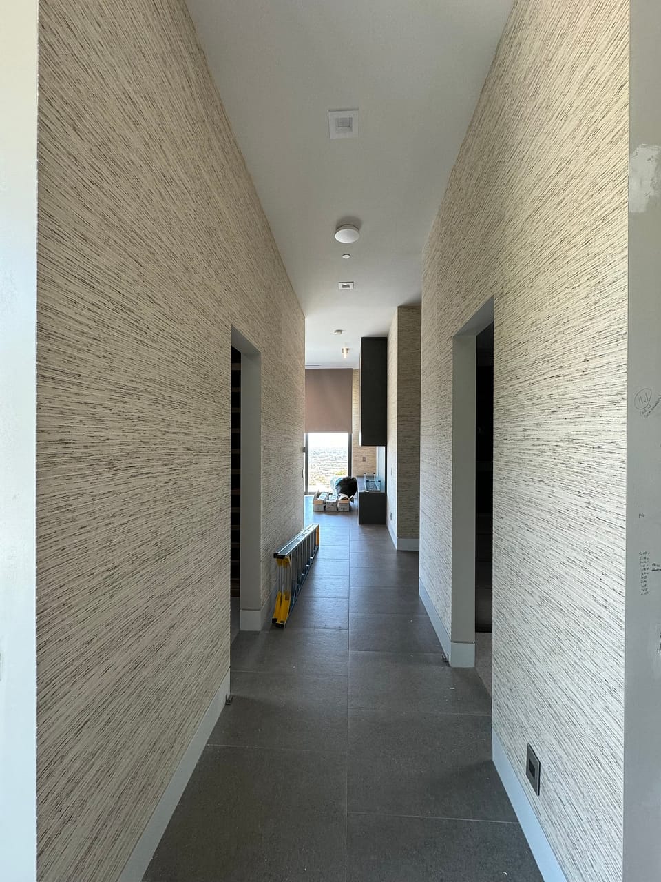 Wool fabric in a hallway