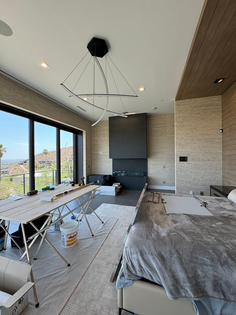 Wool fabric in the master suite